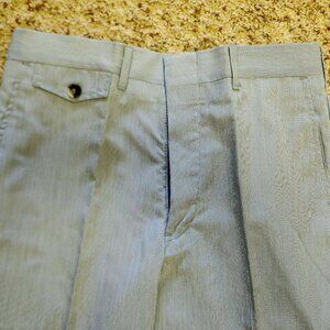 men's pants 28 blue stripe cotton blend vintage 1980s NOS